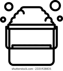 Bucket icon symbol vector image. Illustration of the bucket cleaning equipment washing outline design image. EPS 10
