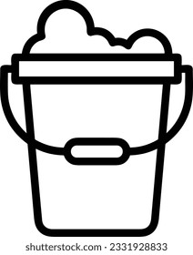 Bucket icon symbol vector image. Illustration of the bucket cleaning equipment washing outline design image. EPS 10