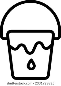 Bucket icon symbol vector image. Illustration of the bucket cleaning equipment washing outline design image. EPS 10