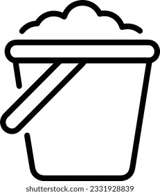 Bucket icon symbol vector image. Illustration of the bucket cleaning equipment washing outline design image. EPS 10