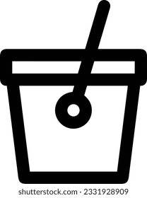 Imagen vectorial del símbolo de icono del cubo. Ilustración de la imagen de diseño del contorno de lavado del equipo de limpieza de cubos. EPS 10