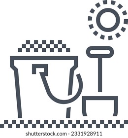 Bucket icon symbol vector image. Illustration of the bucket cleaning equipment washing outline design image. EPS 10
