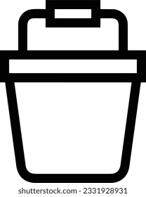 Imagen vectorial del símbolo de icono del cubo. Ilustración de la imagen de diseño del contorno de lavado del equipo de limpieza de cubos. EPS 10