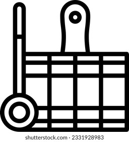 Eisensymbol, Vektorbild. Illustration der Eimerreinigungsausrüstung, die das Design der Umrisslinie abbildet. EPS10