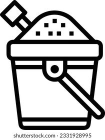 Bucket icon symbol vector image. Illustration of the bucket cleaning equipment washing outline design image. EPS 10