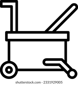 Bucket icon symbol vector image. Illustration of the bucket cleaning equipment washing outline design image. EPS 10