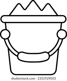 Bucket icon symbol vector image. Illustration of the bucket cleaning equipment washing outline design image. EPS 10