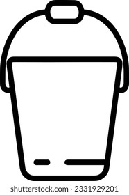 Bucket icon symbol vector image. Illustration of the bucket cleaning equipment washing outline design image. EPS 10