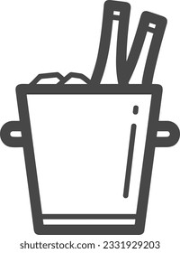 Imagen vectorial del símbolo de icono del cubo. Ilustración de la imagen de diseño del contorno de lavado del equipo de limpieza de cubos. EPS 10