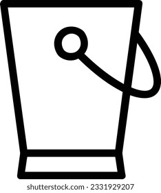 Bucket icon symbol vector image. Illustration of the bucket cleaning equipment washing outline design image. EPS 10