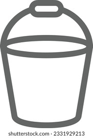 Bucket icon symbol vector image. Illustration of the bucket cleaning equipment washing outline design image. EPS 10