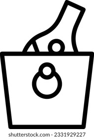 Bucket icon symbol vector image. Illustration of the bucket cleaning equipment washing outline design image. EPS 10