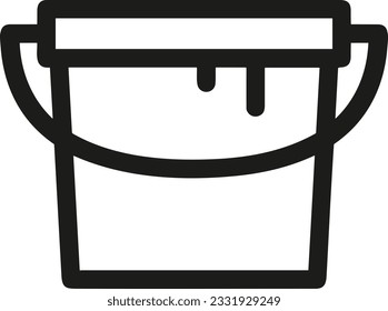 Bucket icon symbol vector image. Illustration of the bucket cleaning equipment washing outline design image. EPS 10