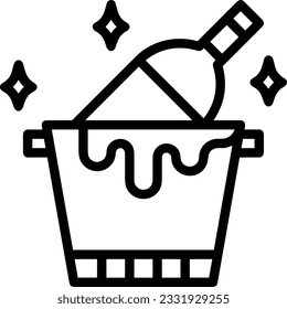 Bucket icon symbol vector image. Illustration of the bucket cleaning equipment washing outline design image. EPS 10