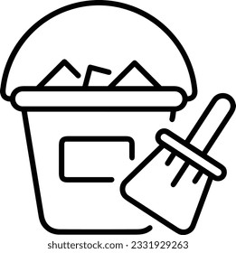 Bucket icon symbol vector image. Illustration of the bucket cleaning equipment washing outline design image. EPS 10