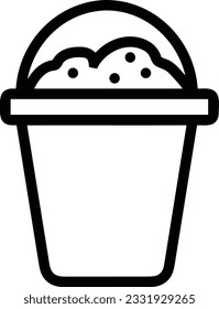 Bucket icon symbol vector image. Illustration of the bucket cleaning equipment washing outline design image. EPS 10