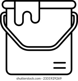 Bucket icon symbol vector image. Illustration of the bucket cleaning equipment washing outline design image. EPS 10