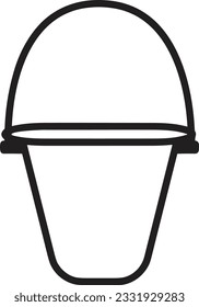 Bucket icon symbol vector image. Illustration of the bucket cleaning equipment washing outline design image. EPS 10