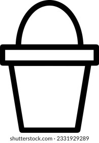 Bucket icon symbol vector image. Illustration of the bucket cleaning equipment washing outline design image. EPS 10