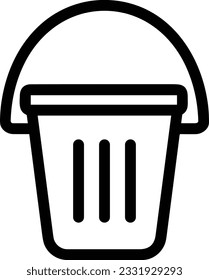 Bucket icon symbol vector image. Illustration of the bucket cleaning equipment washing outline design image. EPS 10