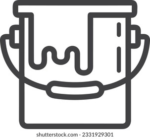 Bucket icon symbol vector image. Illustration of the bucket cleaning equipment washing outline design image. EPS 10