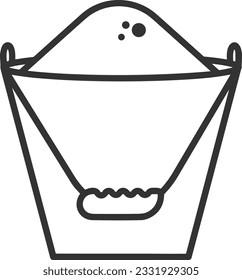 Bucket icon symbol vector image. Illustration of the bucket cleaning equipment washing outline design image. EPS 10