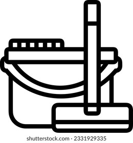 Bucket icon symbol vector image. Illustration of the bucket cleaning equipment washing outline design image. EPS 10