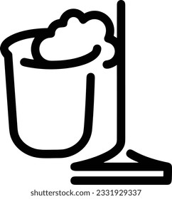 Bucket icon symbol vector image. Illustration of the bucket cleaning equipment washing outline design image. EPS 10