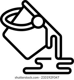 Bucket icon symbol vector image. Illustration of the bucket cleaning equipment washing outline design image. EPS 10