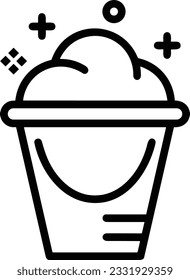 Bucket icon symbol vector image. Illustration of the bucket cleaning equipment washing outline design image. EPS 10