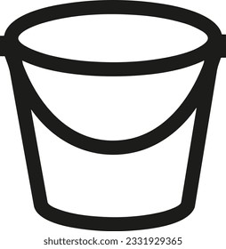 Bucket icon symbol vector image. Illustration of the bucket cleaning equipment washing outline design image. EPS 10