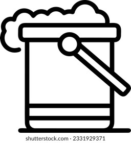 Bucket icon symbol vector image. Illustration of the bucket cleaning equipment washing outline design image. EPS 10