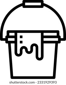 Bucket icon symbol vector image. Illustration of the bucket cleaning equipment washing outline design image. EPS 10