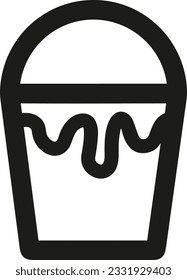Bucket icon symbol vector image. Illustration of the bucket cleaning equipment washing outline design image. EPS 10