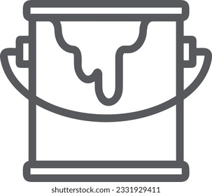 Imagen vectorial del símbolo de icono del cubo. Ilustración de la imagen de diseño del contorno de lavado del equipo de limpieza de cubos. EPS 10