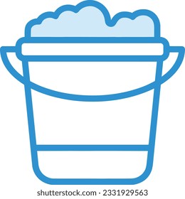 Bucket icon symbol vector image. Illustration of the bucket cleaning equipment washing outline design image. EPS 10
