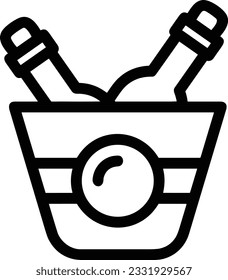 Imagen vectorial del símbolo de icono del cubo. Ilustración de la imagen de diseño del contorno de lavado del equipo de limpieza de cubos. EPS 10