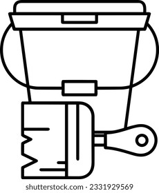 Bucket icon symbol vector image. Illustration of the bucket cleaning equipment washing outline design image. EPS 10