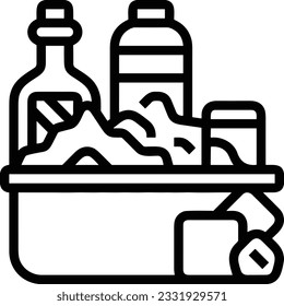 Bucket icon symbol vector image. Illustration of the bucket cleaning equipment washing outline design image. EPS 10