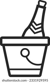 Bucket icon symbol vector image. Illustration of the bucket cleaning equipment washing outline design image. EPS 10