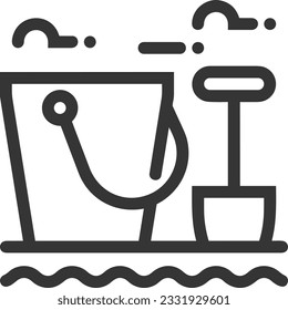 Bucket icon symbol vector image. Illustration of the bucket cleaning equipment washing outline design image. EPS 10