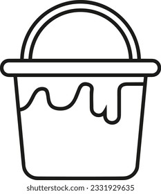 Bucket icon symbol vector image. Illustration of the bucket cleaning equipment washing outline design image. EPS 10