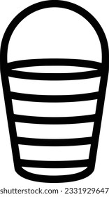Bucket icon symbol vector image. Illustration of the bucket cleaning equipment washing outline design image. EPS 10