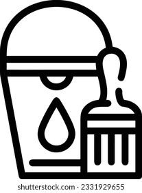 Bucket icon symbol vector image. Illustration of the bucket cleaning equipment washing outline design image. EPS 10