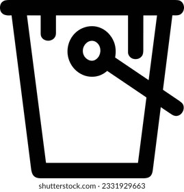 Bucket icon symbol vector image. Illustration of the bucket cleaning equipment washing outline design image. EPS 10