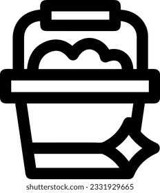 Bucket icon symbol vector image. Illustration of the bucket cleaning equipment washing outline design image. EPS 10