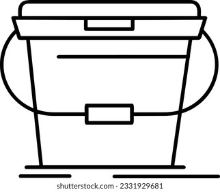Bucket icon symbol vector image. Illustration of the bucket cleaning equipment washing outline design image. EPS 10