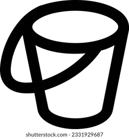 Imagen vectorial del símbolo de icono del cubo. Ilustración de la imagen de diseño del contorno de lavado del equipo de limpieza de cubos. EPS 10