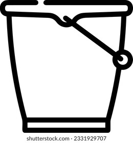 Eisensymbol, Vektorbild. Illustration der Eimerreinigungsausrüstung, die das Design der Umrisslinie abbildet. EPS10