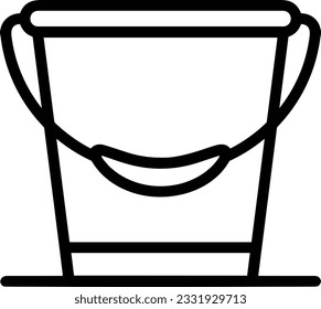 Bucket icon symbol vector image. Illustration of the bucket cleaning equipment washing outline design image. EPS 10